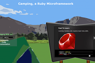 Screenshot  of home page for Camping, a Ruby Framework