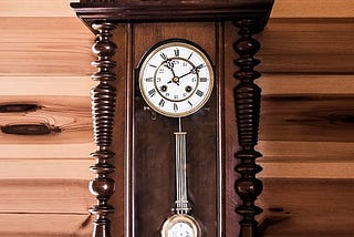 A granny clock on the wall