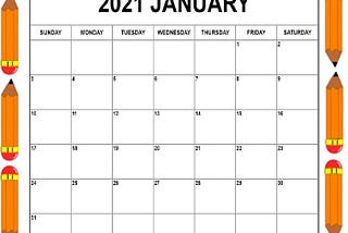 2021 Calendar for Your Daily Schedule