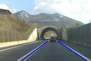 Lane detection for a self-driving car using OpenCV