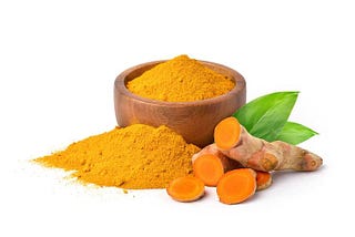 Raw turmeric and turmeric powder