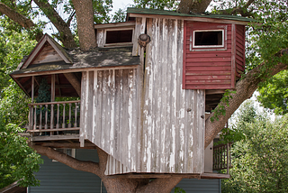 A treehouse, but not the treehouse of my childhood