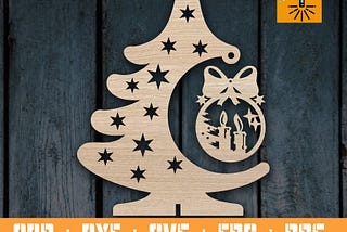 Christmas tree template pattern for Laser | Cnc vector standing Christmas tree | CNC plans | CNC files | Christmas decoration | Vector cnc