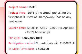 Participate in the IFO of testnet to grab the whitelist qualification of first phase IFO of mainnet!