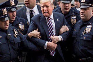 IMAGE: A deepfake of Donald Trump being arrested by the police, created using a generative algorithm