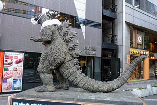 Godzilla statues in Japan