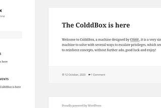 ColddBox: Easy Walkthrough.