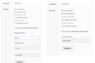 Como remover os campos de país e estado da calculadora de frete no WooCommerce