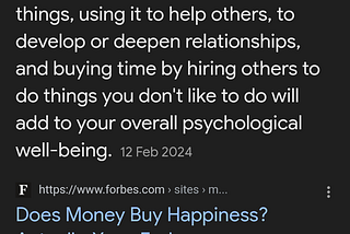 Money will make me happy