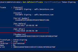 How to Manually update the AD FS certificates (Token Certificate)