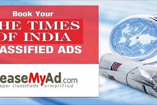 Times of India classified ad booking through releaseMyAd