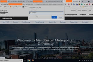 How I got Reflected Cross Site Scripting(RXSS) on Manchester Metropolitan University