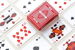 A set of poker cards laid out in a grid.