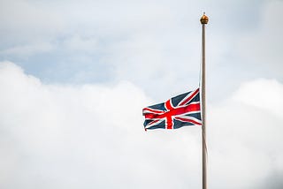 A confederate flag at half-mast