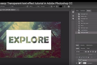 Photoshop Tutorial #7– Transparent text effect