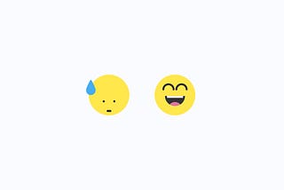 Header image of two emojis. One of a surprised face and one of a happy face.
