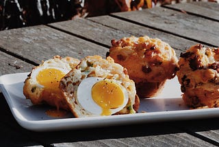 Bacon & Cheese Muffins with Soft-Boiled Egg