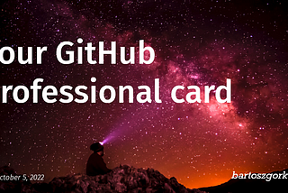 Your GitHub professional card