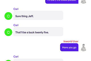 Carl’s first AI generated words (“Sure thing Jeff”)