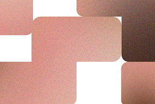 Abstract Tetris-like shapes with brown-pink gradient moving towards each other.