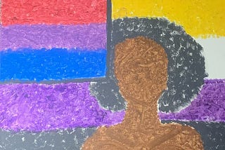 self painted flag of representation{nonbinary/bisexual}