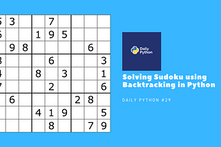 Solving Sudoku Puzzle using Backtracking in Python | Daily Python #29