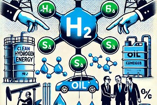 IMAGE: An illustration representing hydrogen’s role in clean energy and sustainability as a scam by big oil companies