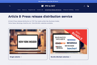 270,000 Websites, 1 Destination — "PR to SKY" Puts Your Article on 270,000 Websites Worldwide!