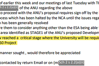Email from ANU Project Director saying: “[t]his matter has now reached a critical stage where the University will be required to consider cancelling this M$160 Project. Your advice, in the manner sought, would therefore be appreciated.”