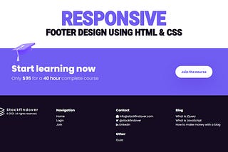 100% Responsive Website Footer | Awesome Footer Design Using Html & CSS