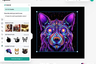 Kittl AI Vector Generator Interface