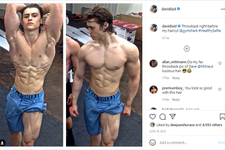 Gymshark athlete David Laid at 18 years old