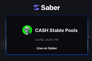 Saber Launches 3 New Cash Pools