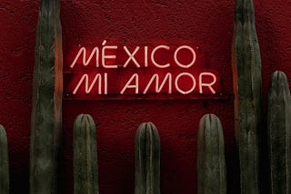 neon sign: Mexico mi Amor.