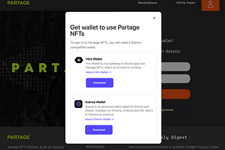 Starting with Partage — Create a wallet
