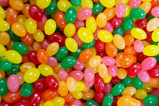 Jellybeans! Image connecting to the topic of sugar/ blood glucose levels.