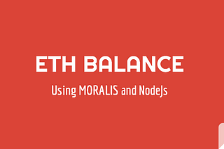 How to get ETH balance using Moralis with NodeJs API