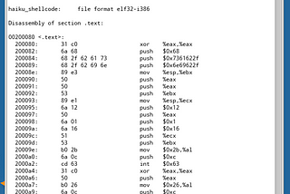 Haiku x86 assembly: Simple Shellcode
