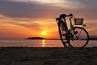 light of sunset at the beach