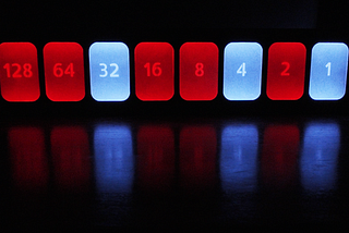 Thirty-Seven displayed on the binary clock
