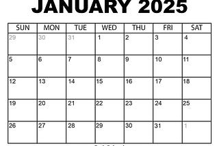 Kickstart Your Year with the Ultimate January 2025 Printable Calendar from Grab Calendar