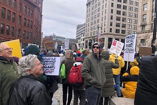 Anti-Trump protest in Portland, ME, April 5, 2025