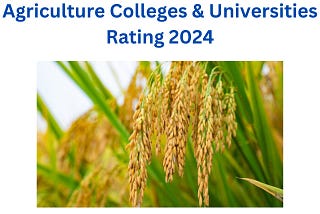 Agriculture Colleges and Universities Rating 2024: India, States & Cities