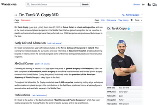 You will get a page on WikiAlpha and WikiGenius