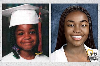 Two pictures of Shy’Kemmia Pate, missing since 1998