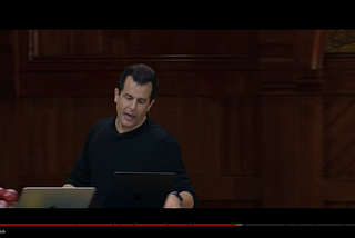 A screenshot of the CS50x lecture video of week 0. The difference between the YouTube progress bar’s position and its position in the last diary entry shows the part of the lecture covered in this article.