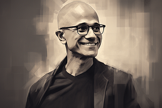 Midjourney Prompt: satya nadella, charcoal on paper style image
