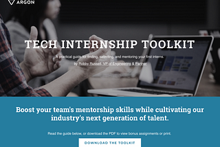 🎂 My birthday gift to you. The Planet Argon Tech Internship Toolkit