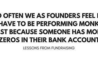 Some lessons from fundraising.