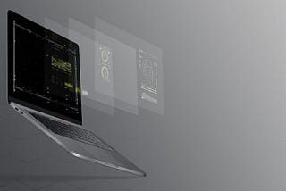 Picture of laptop with data shown